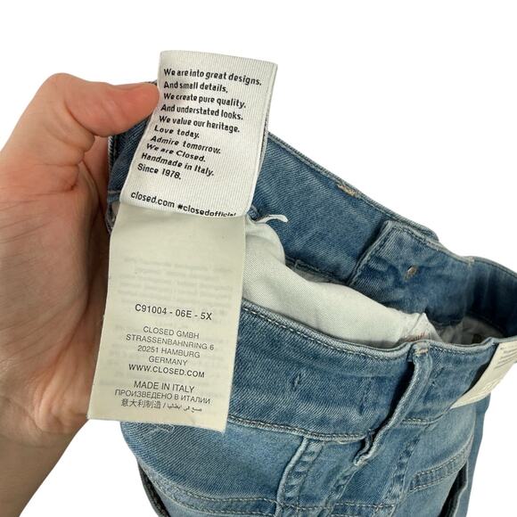 CLOSED Denim Glow Up Flared Jeans Wide Leg Hellblau Distressed Womens 25 - Picture 10 of 11